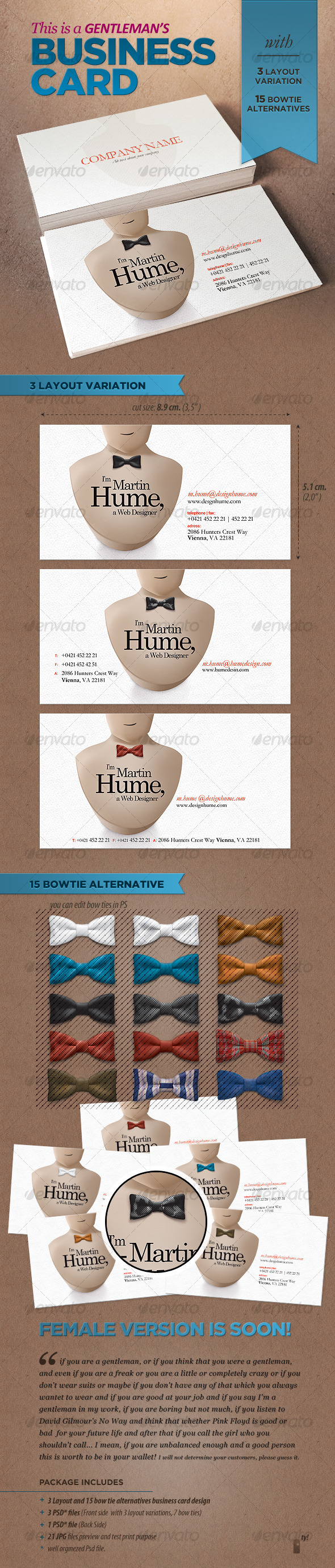 Gentleman's Business Card - Creative Business Cards