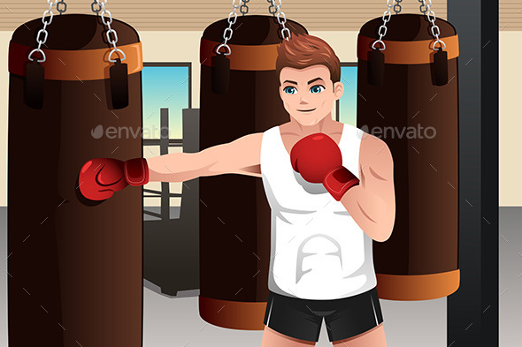 Boxer Training in the Gym - Sports/Activity Conceptual