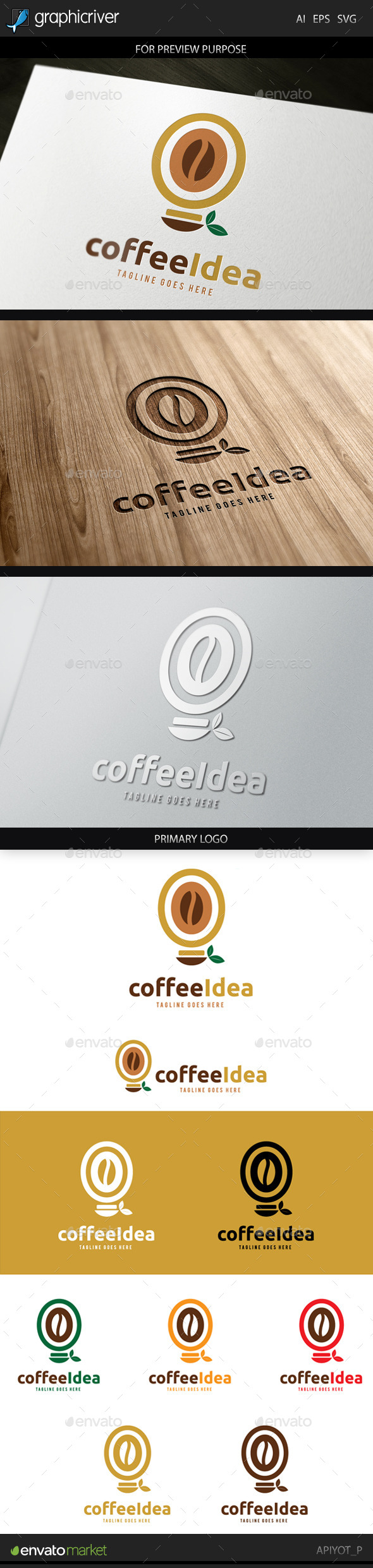 Coffee Idea Logo - Food Logo Templates