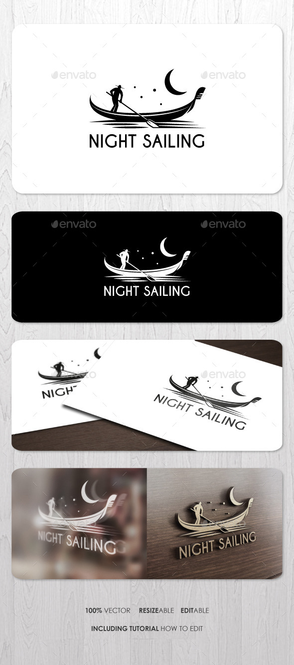 Night Sailing Logo - Nature Logo Templates