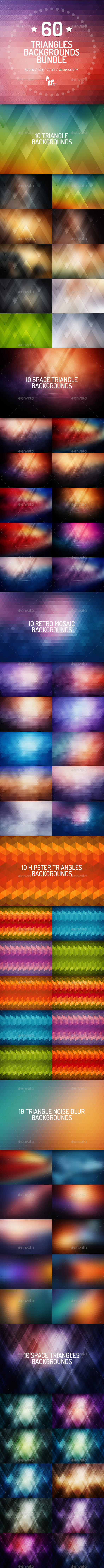 60 Triangles Backgrounds Bundle - Backgrounds Graphics