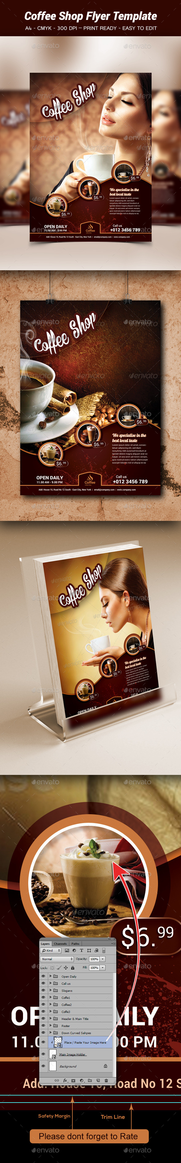 Coffe Shop Flyer Template - Flyers Print Templates