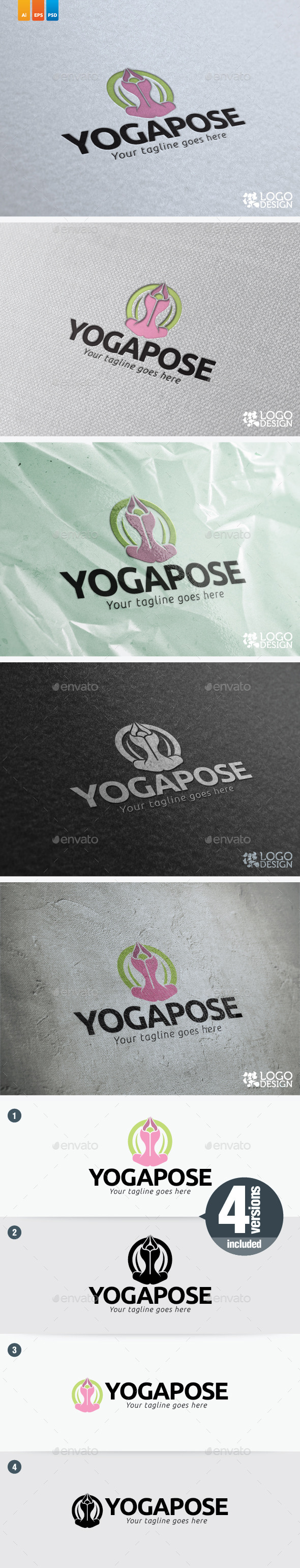 Yoga Pose - Humans Logo Templates