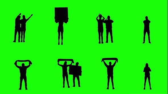 Football Fans on Green Screen alt