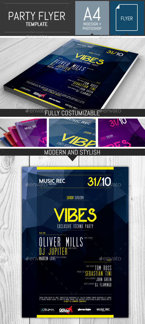 Electro Party Flyer Template - Clubs & Parties Events