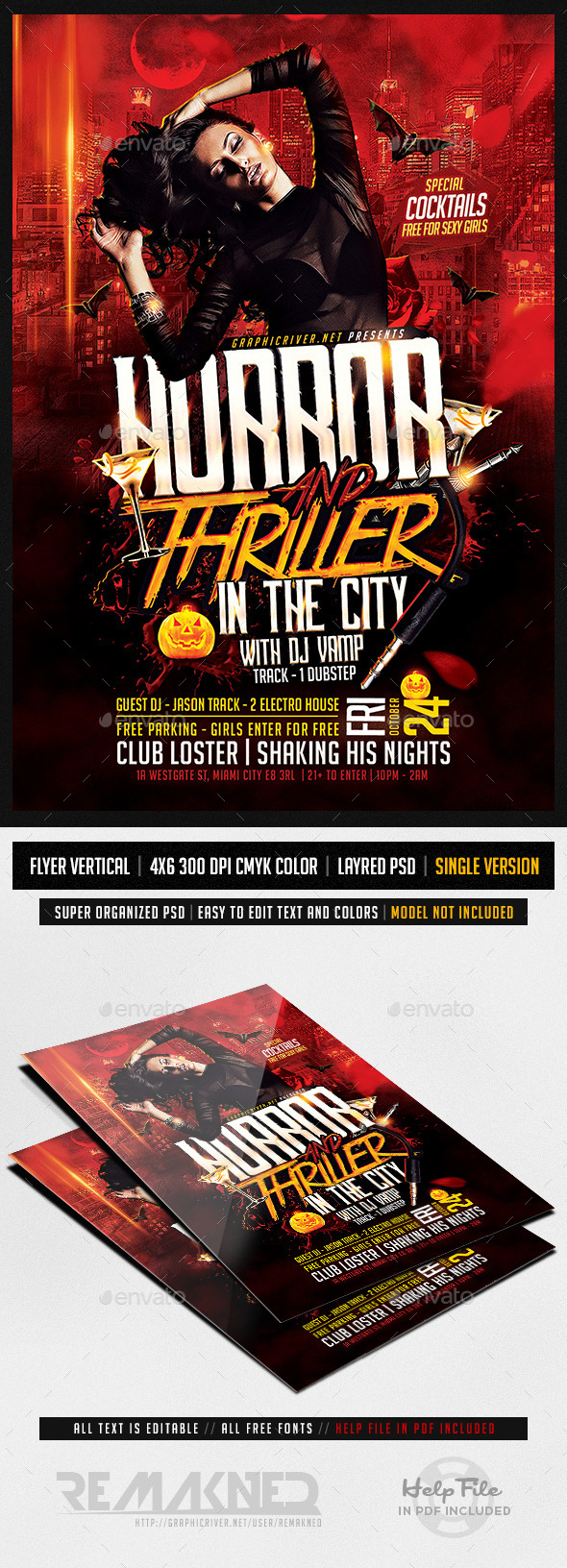 Horror and Thriller Halloween DJ Party Flyer - Flyers Print Templates