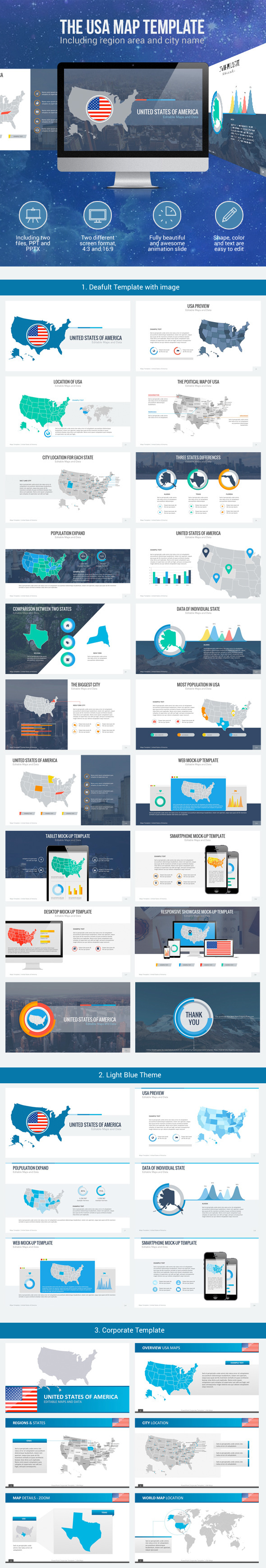 USA Maps with Animation - Creative PowerPoint Templates