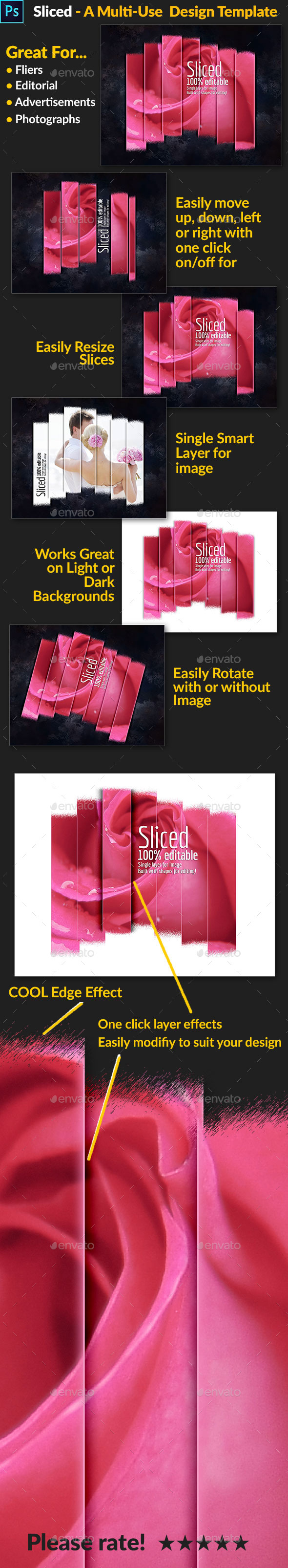 Sliced - A Multi-Use Photo Template - Photo Templates Graphics