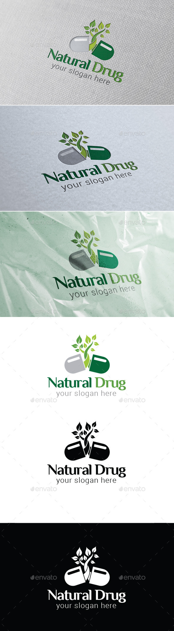 Natural Drug Logo Template - Nature Logo Templates
