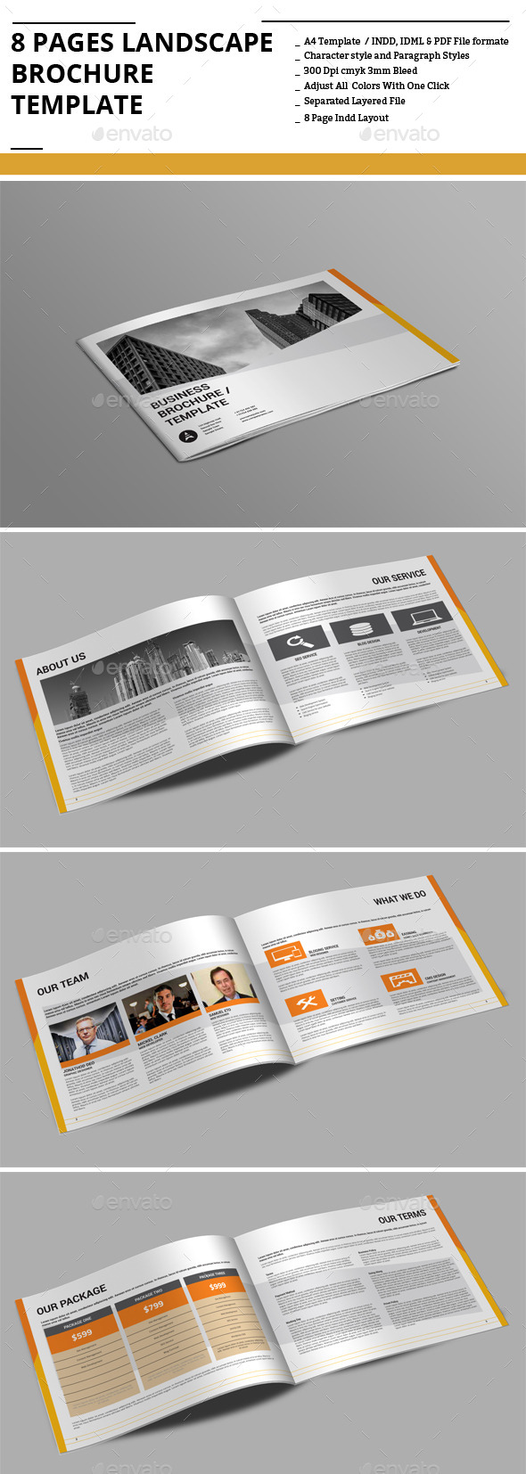 8 Pages Landscape sBrochure Template - Corporate Brochures