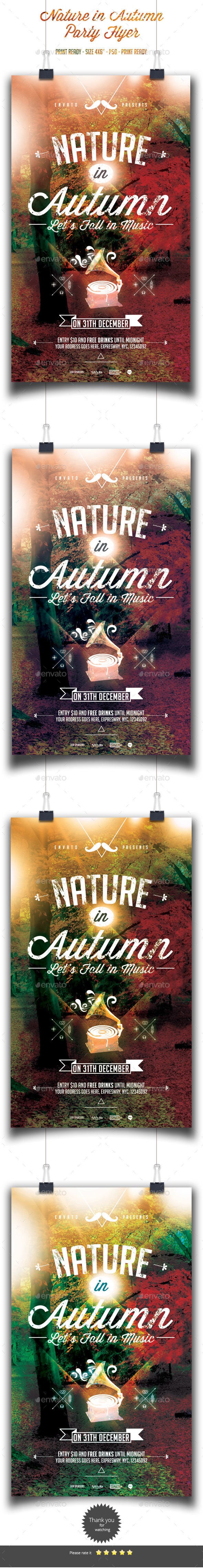 Nature in Autumn Flyer Template - Clubs & Parties Events