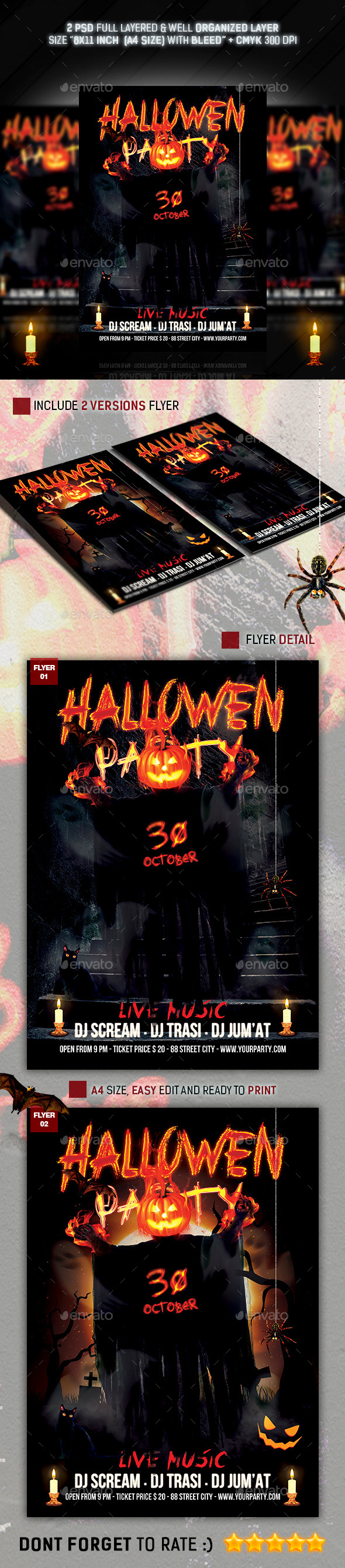 Halloween Party Flyer Template - Holidays Events