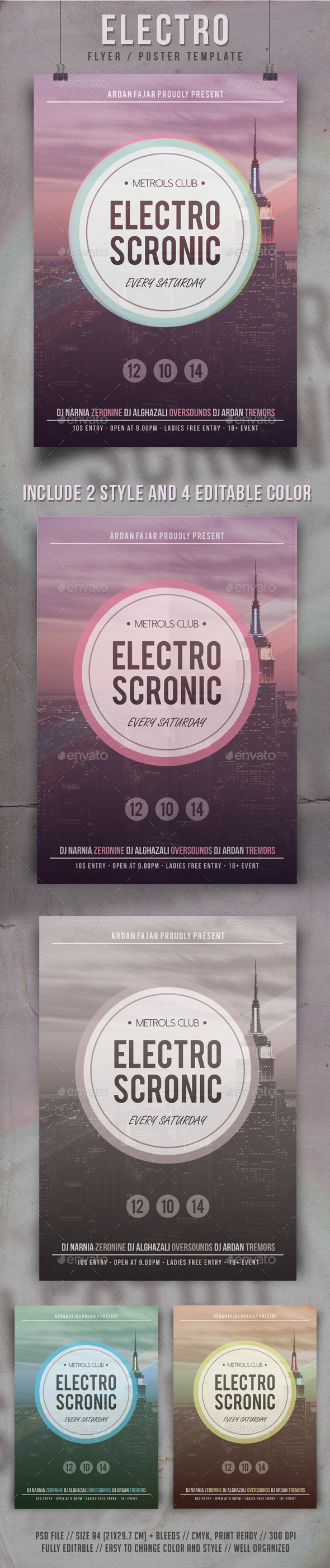Minimal Electro Flyer Template - Clubs & Parties Events