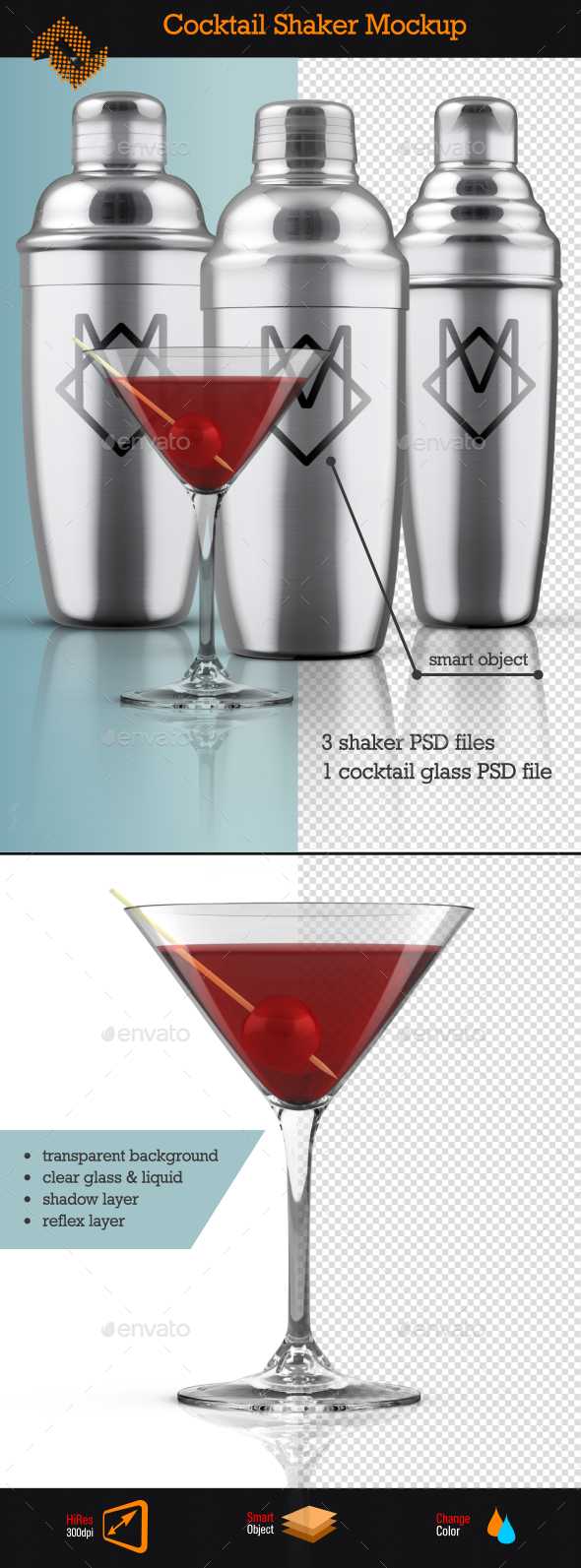 Cocktail Shaker Mockup by Fusionhorn GraphicRiver