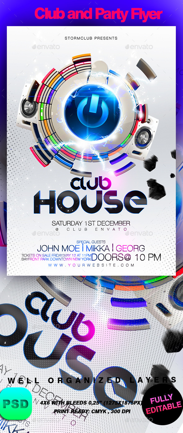 Club and Party Flyer - Events Flyers
