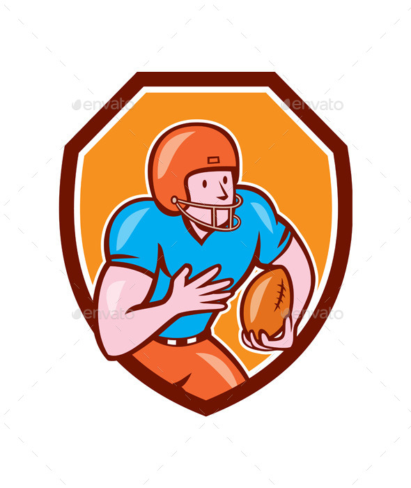 American Football Receiver Running Ball Shield - Sports/Activity Conceptual