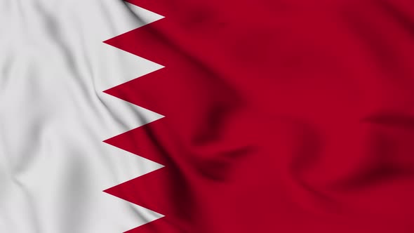 Bahraini flag seamless closeup waving animation
