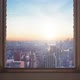 New York City Timelapse At Sunset Seen From A Window Aerial View - VideoHive Item for Sale