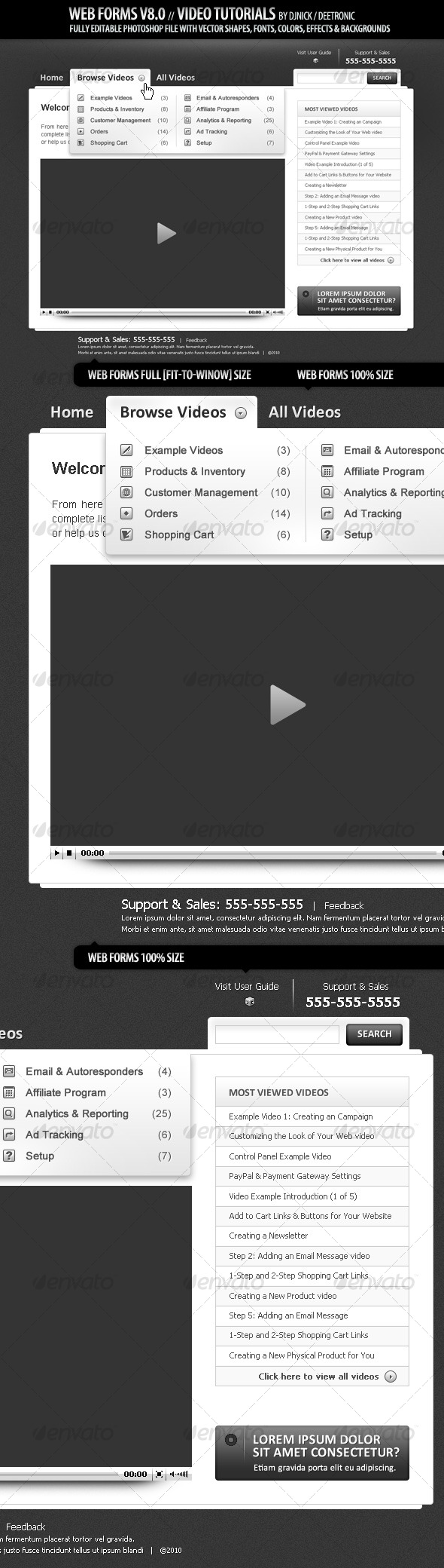 Web Forms and Windows 8 - Video Tutorials layout - Web Elements