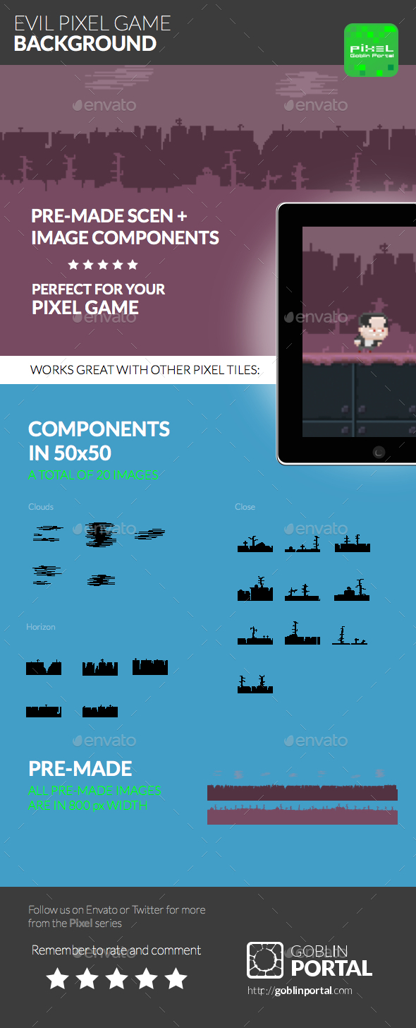 Evil Pixel Game Background - Backgrounds Game Assets