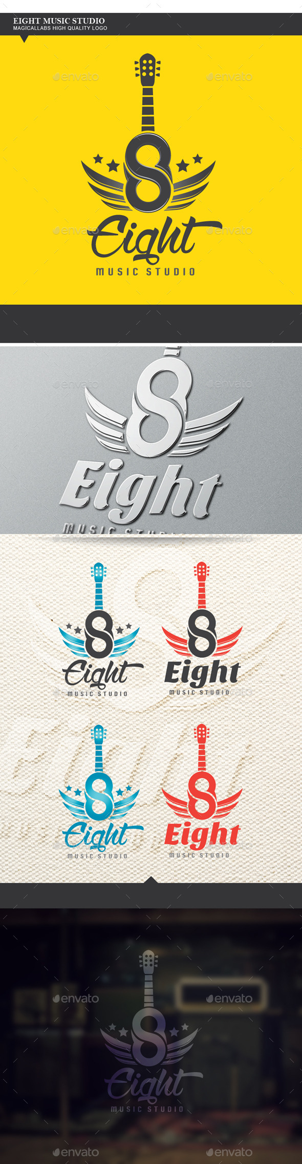 Eight Music Studio Logo - Numbers Logo Templates