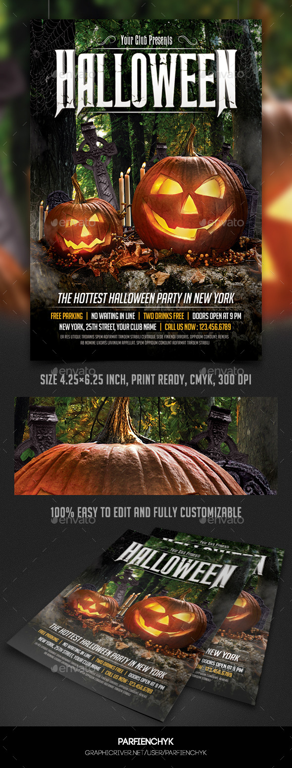 Halloween Party Flyer Template - Clubs & Parties Events