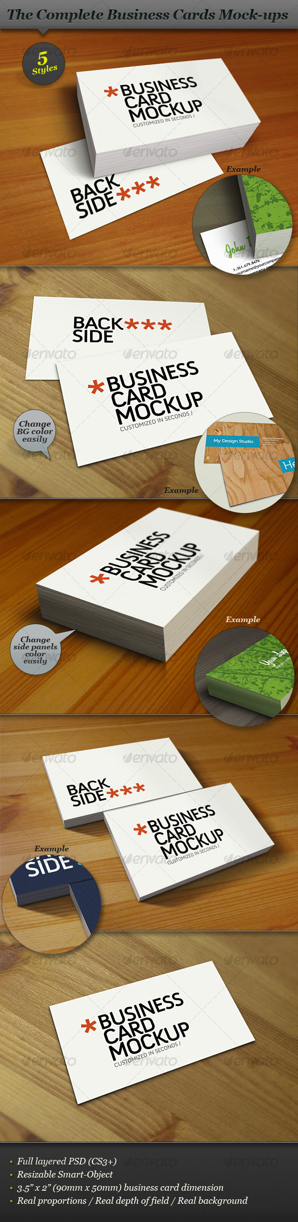 Business Card Mock-up Smart Template Pack - Business Cards Print