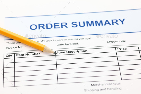 Order summary form
