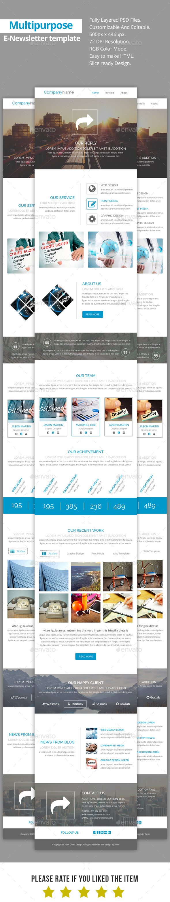Reply-Multipurpose E-Newsletter Template - E-newsletters Web Elements