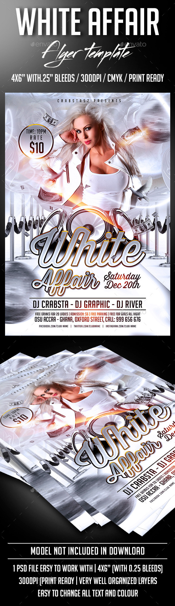 White Affair Flyer Template - Flyers Print Templates