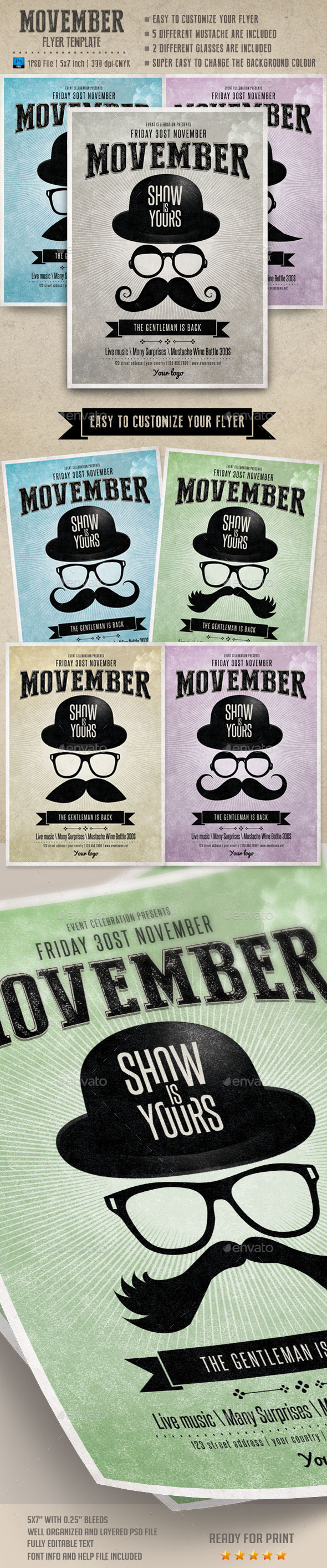 Movember Flyer Template - Events Flyers