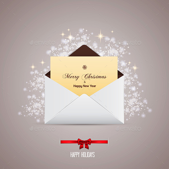 Envelope and Greeting Card Merry Christmas - Christmas Seasons/Holidays