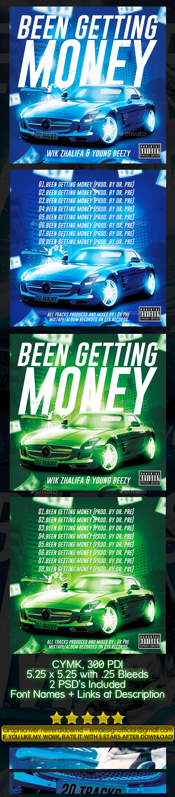 Been Getting Money Album / Mixtape Cover - CD & DVD Artwork Print Templates