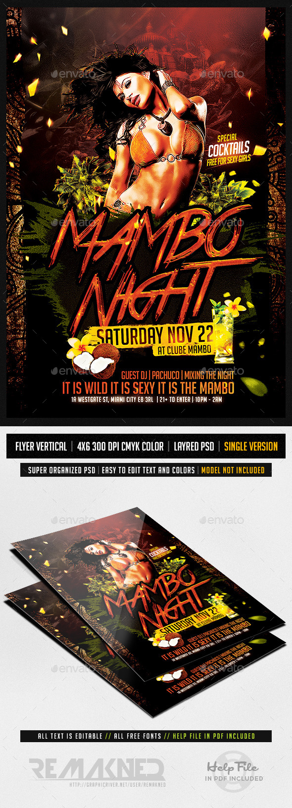 Mambo Night | Flyer Template PSD - Flyers Print Templates
