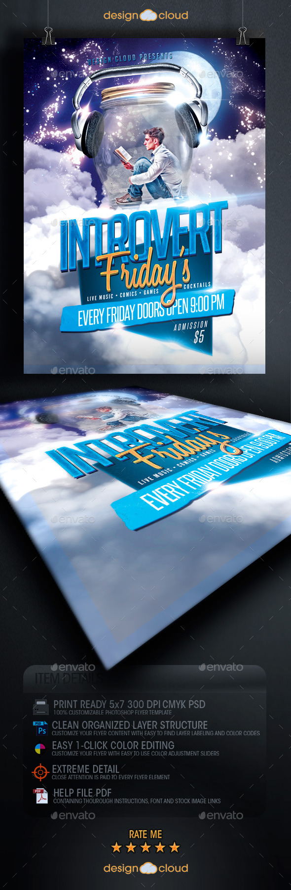 Introvert Fridays Flyer Template - Clubs & Parties Events