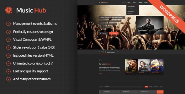 MusicHub - Music/Band/Club/Party WordPress Theme - Music and Bands Entertainment