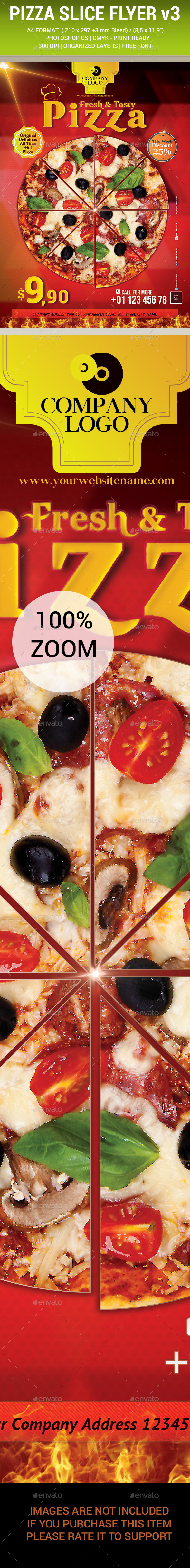 Pizza Slice Flyer v3 - Restaurant Flyers