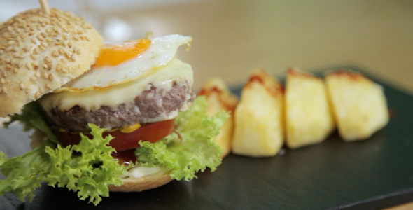 Delicious Burger With Fries alt