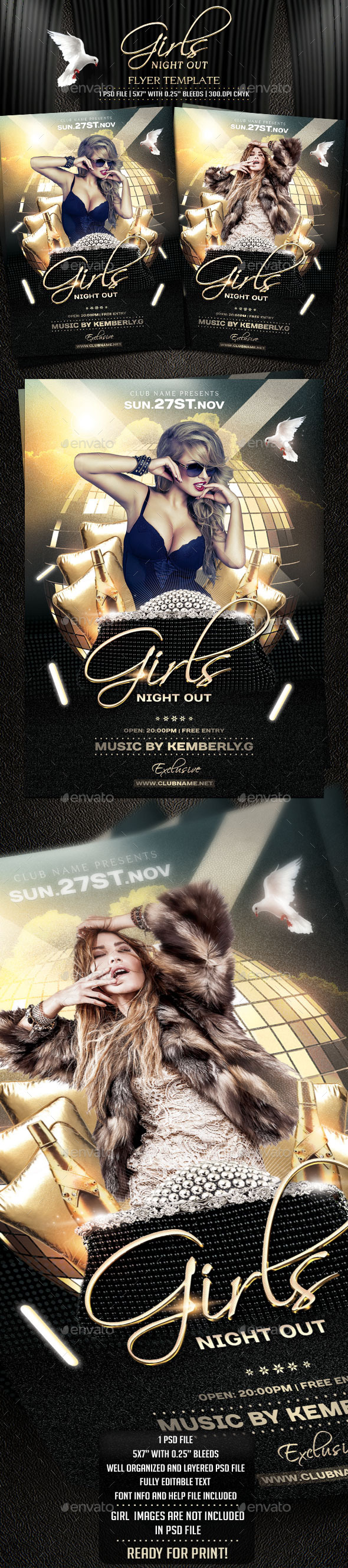 Girls Night Out Flyer Template - Flyers Print Templates