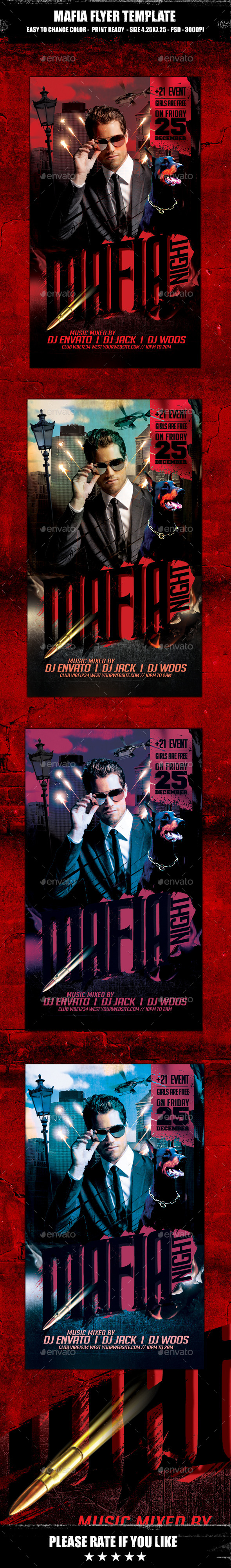 Mafia Flyer Template - Clubs & Parties Events