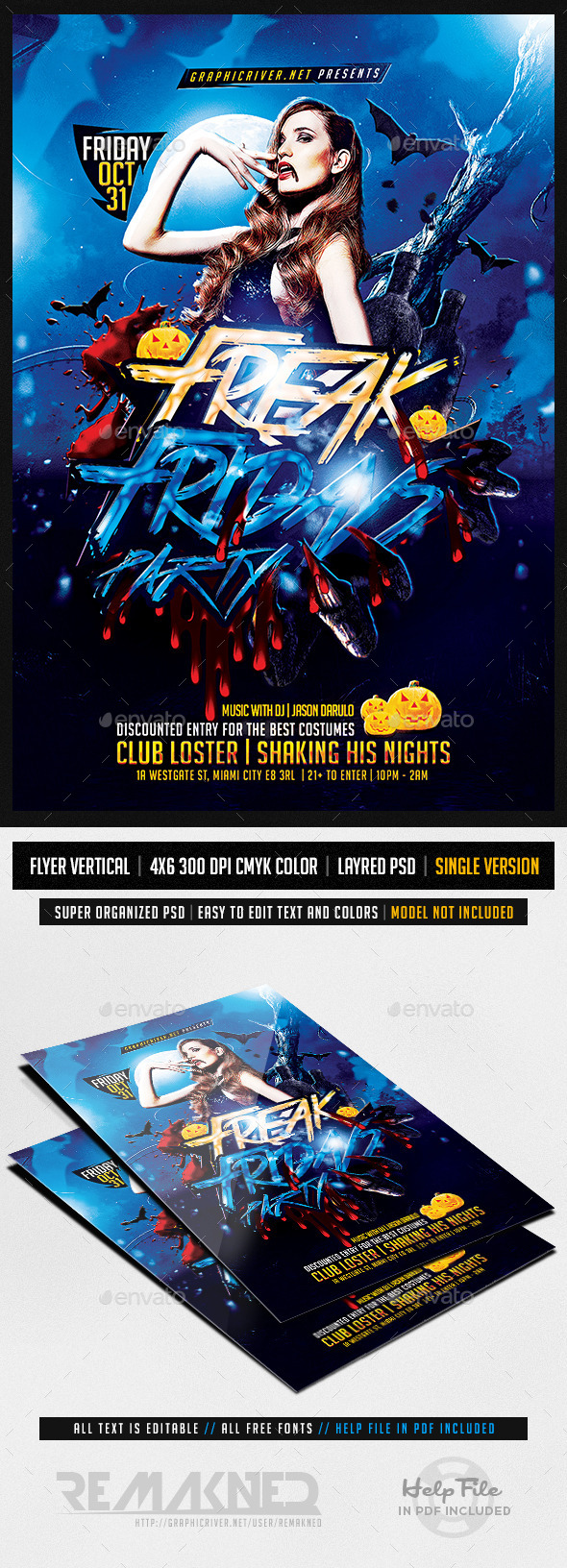 Freak Fridays Halloween | Flyer Template PSD - Events Flyers