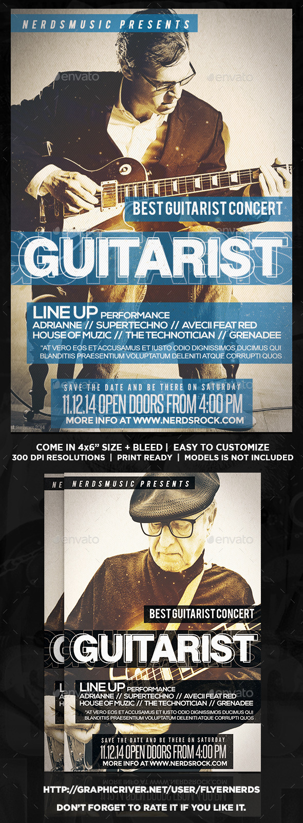 The Guitarist Music Flyer - Concerts Events