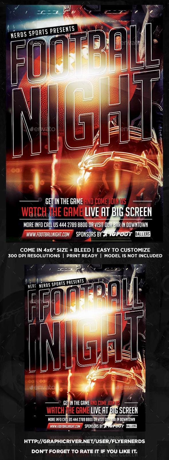 Football Night Game Flyer - Sports Events