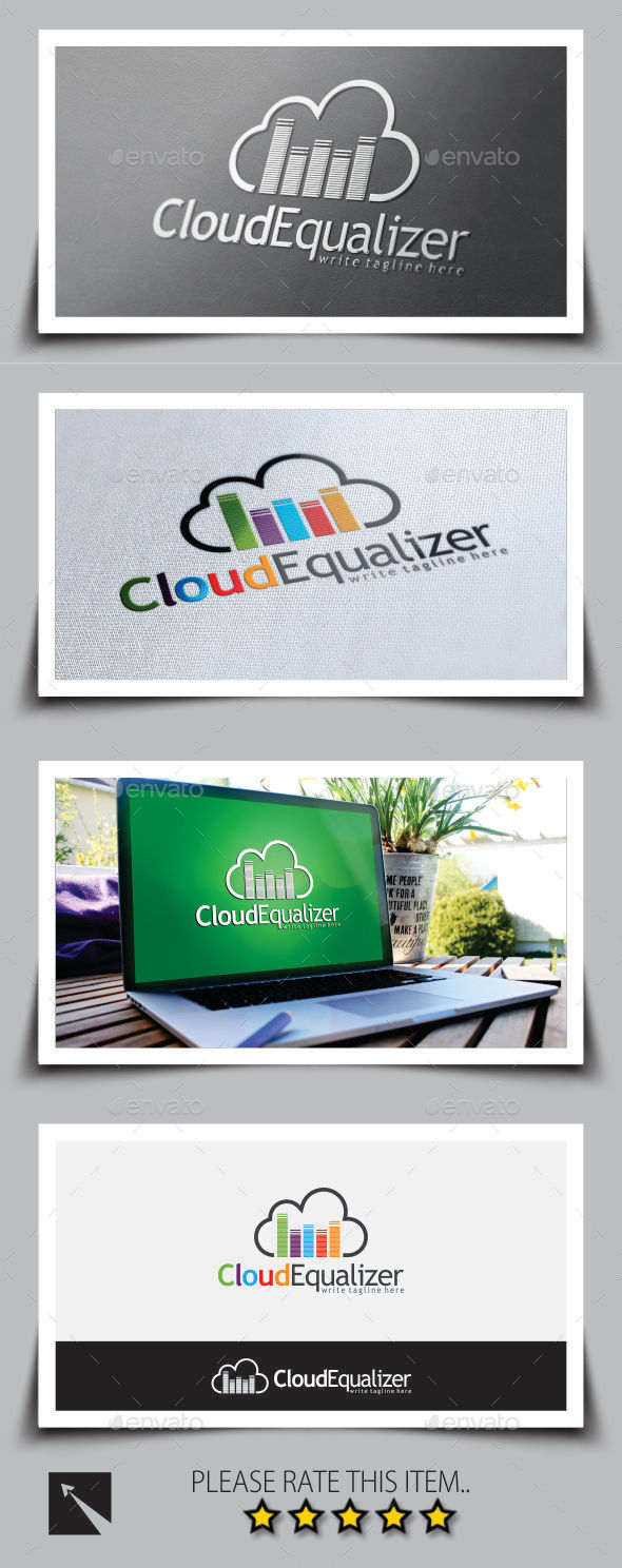 Music Equalizer Cloud Logo Template - Symbols Logo Templates