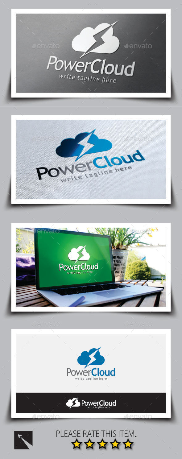 Power Bolt Cloud Logo Template - Symbols Logo Templates
