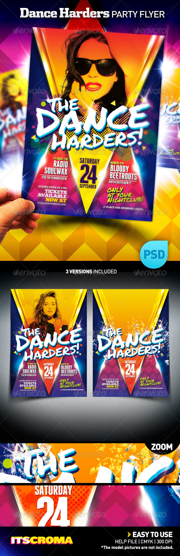 Club Night Party Flyer Poster | The Dance Harders - Clubs & Parties Events