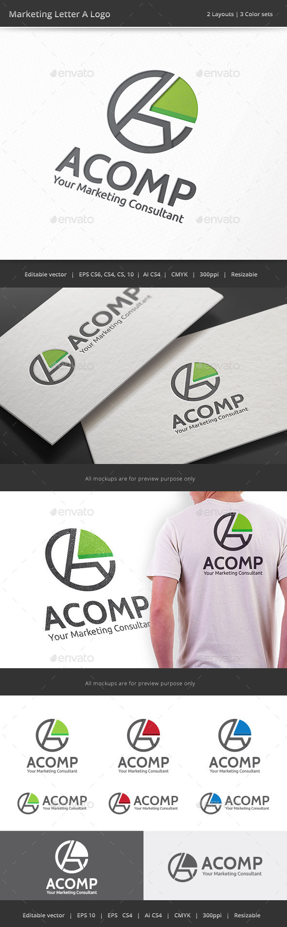 Marketing Letter A Logo - Letters Logo Templates