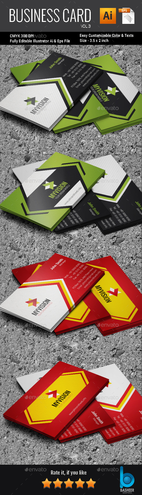 Corporate Business Card Vol-3 - Business Cards Print Templates