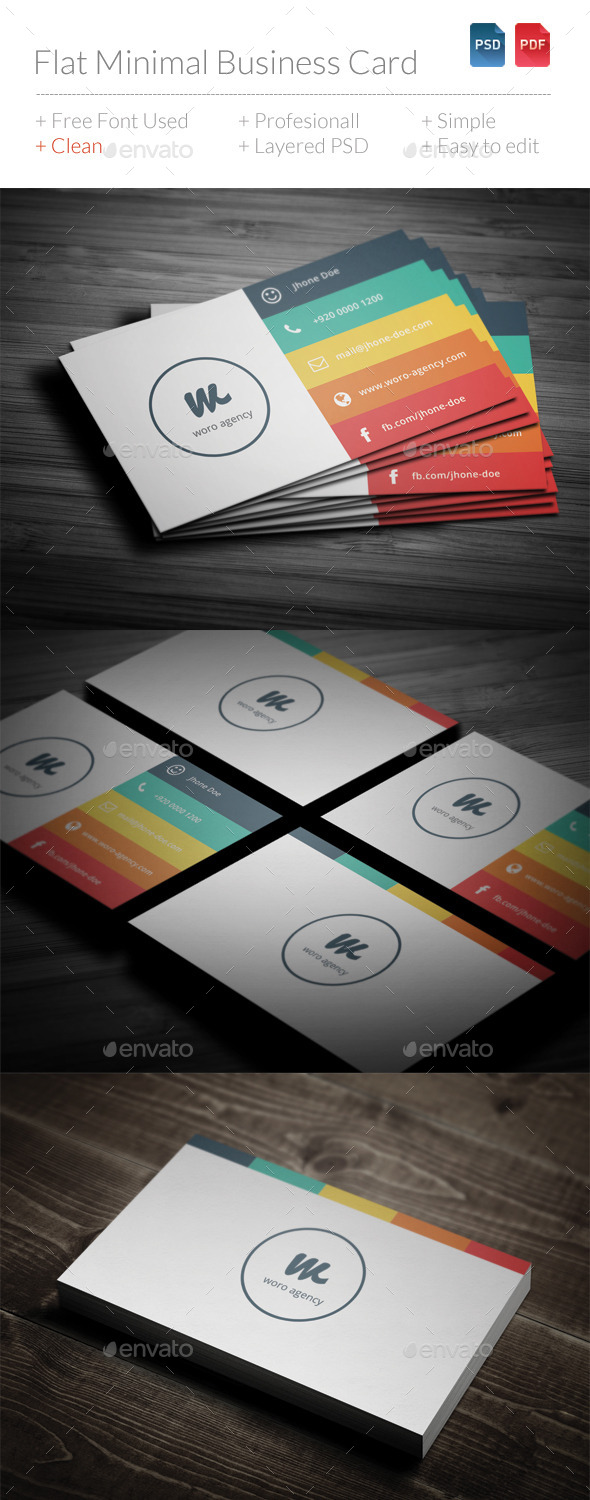 Flat Minimal Business Card - Corporate Business Cards