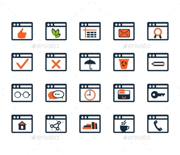 Icon Set. Web Development and SEO. Flat Design - Business Icons
